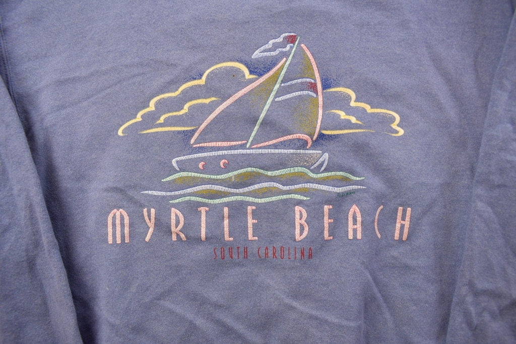 Vintage 1990s Myrtle Beach Travel Crewneck Sweatshirt / 90s Crewneck / Souvenir Sweater / Streetwear / Travel And Vacation