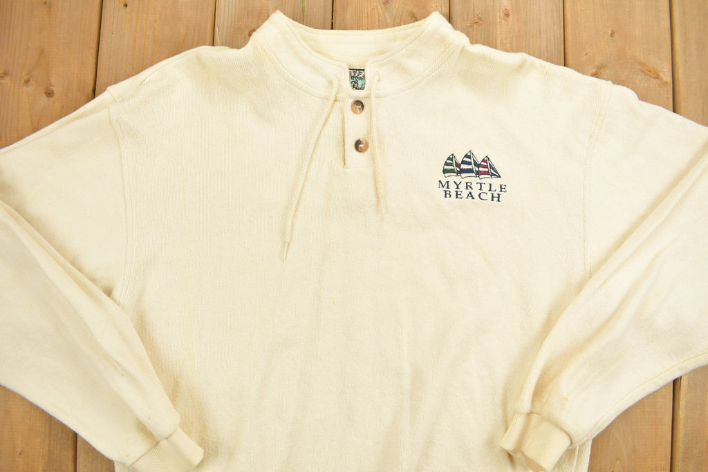 Vintage 1990s Outfit USA Quarter Button Sweatshirt