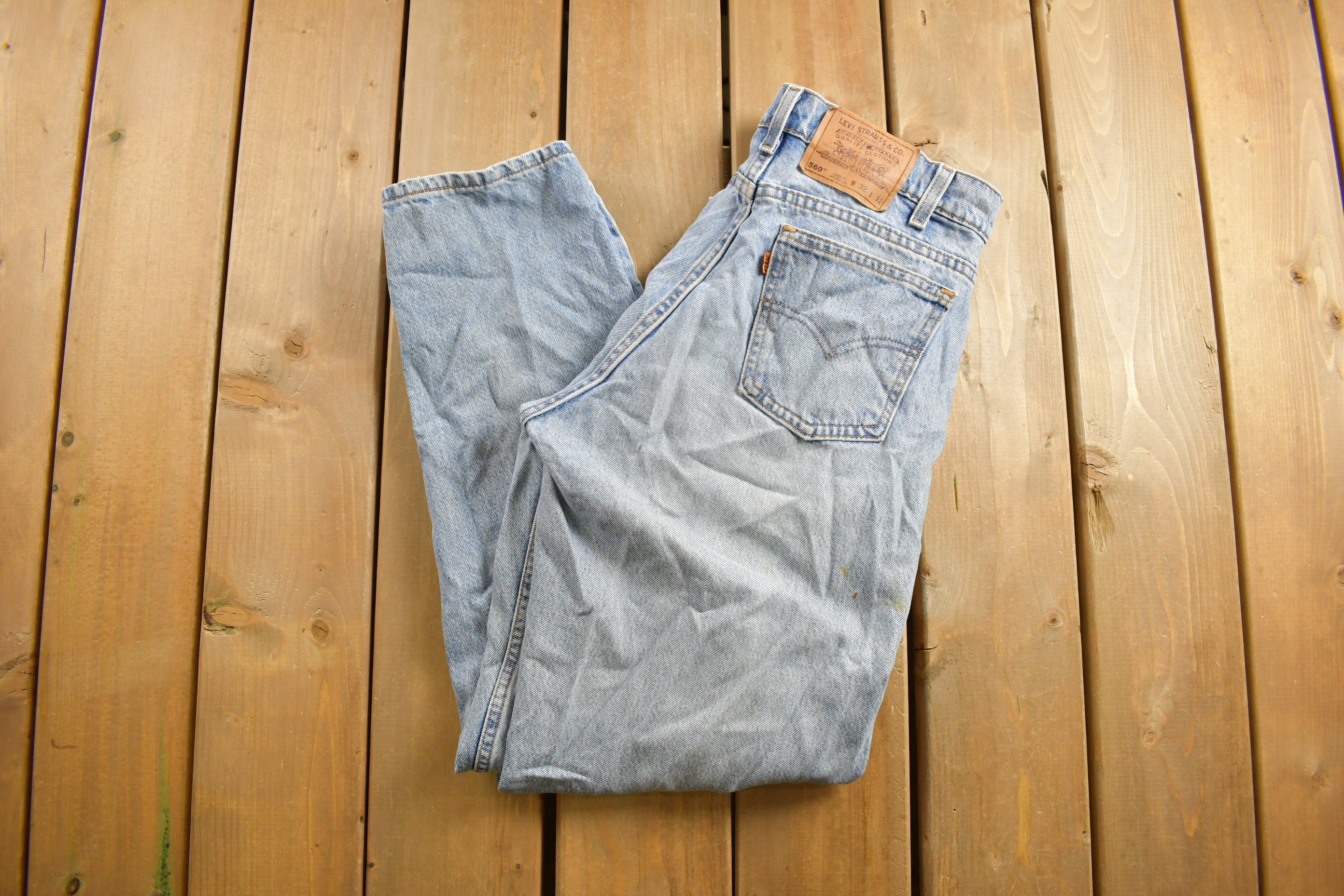 Vintage 1990s Levi's 560 Orange Tab Jeans Size 31 x 30.5