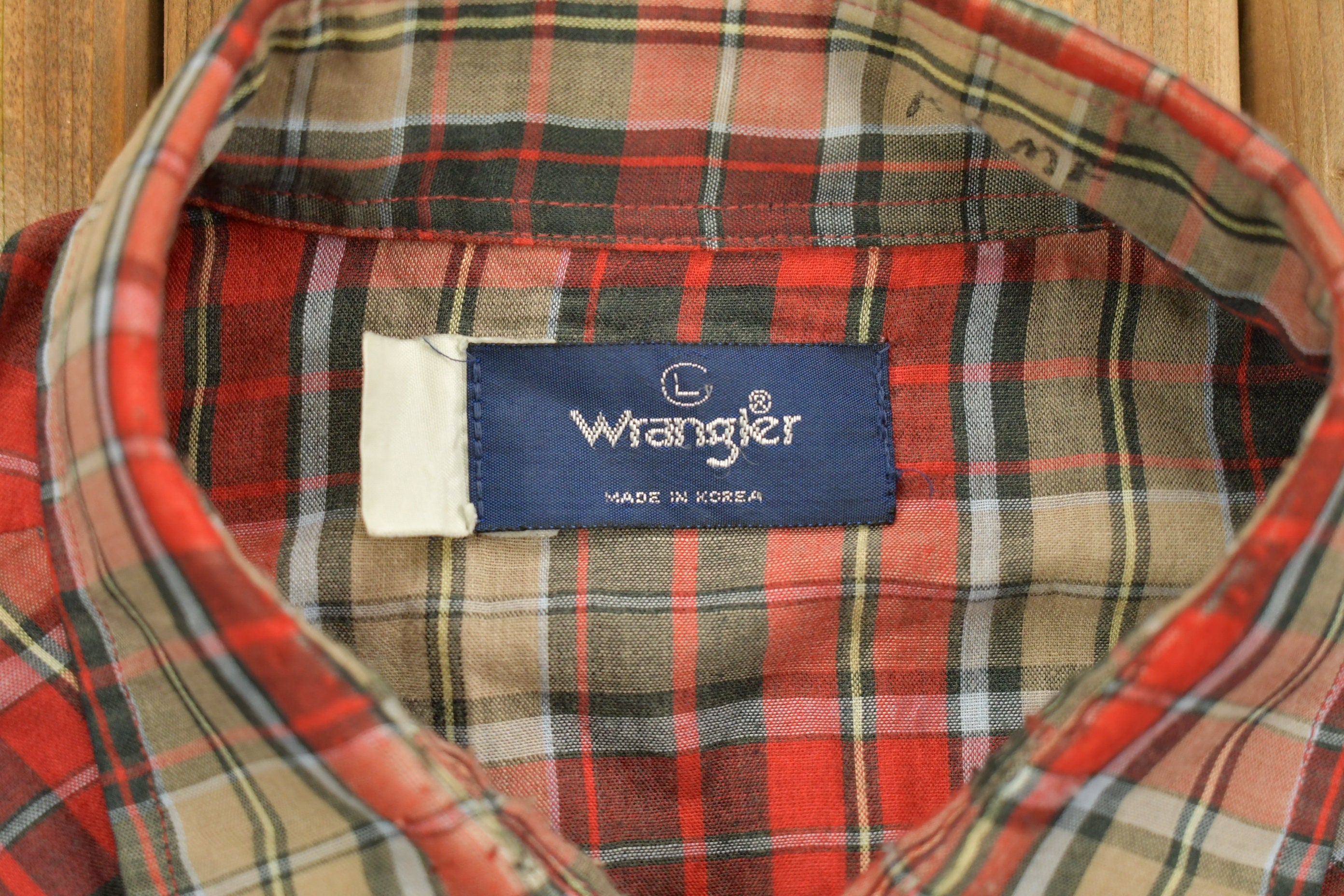 Vintage 1990s Wrangler Plaid Button Up Shirt