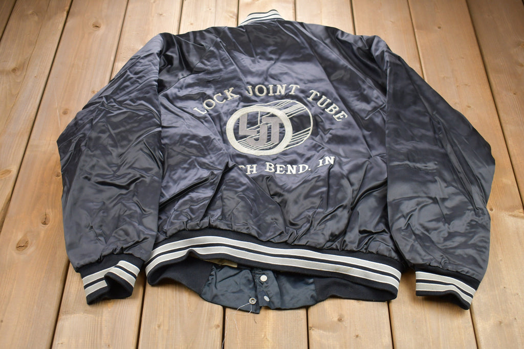 Vintage 1990s Hartwell Embroidered Satin Bomber Jacket