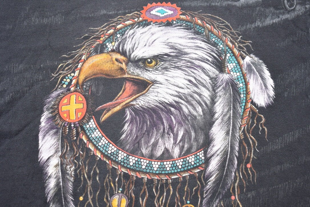 Vintage 1995 3D Emblem Sturgis Black Hills Rally Motorcycles All Over Print T-Shirt