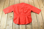 Vintage 1960s Neiman Marcus Women's Pleated Short Sleeve Blank Button Up Shirt