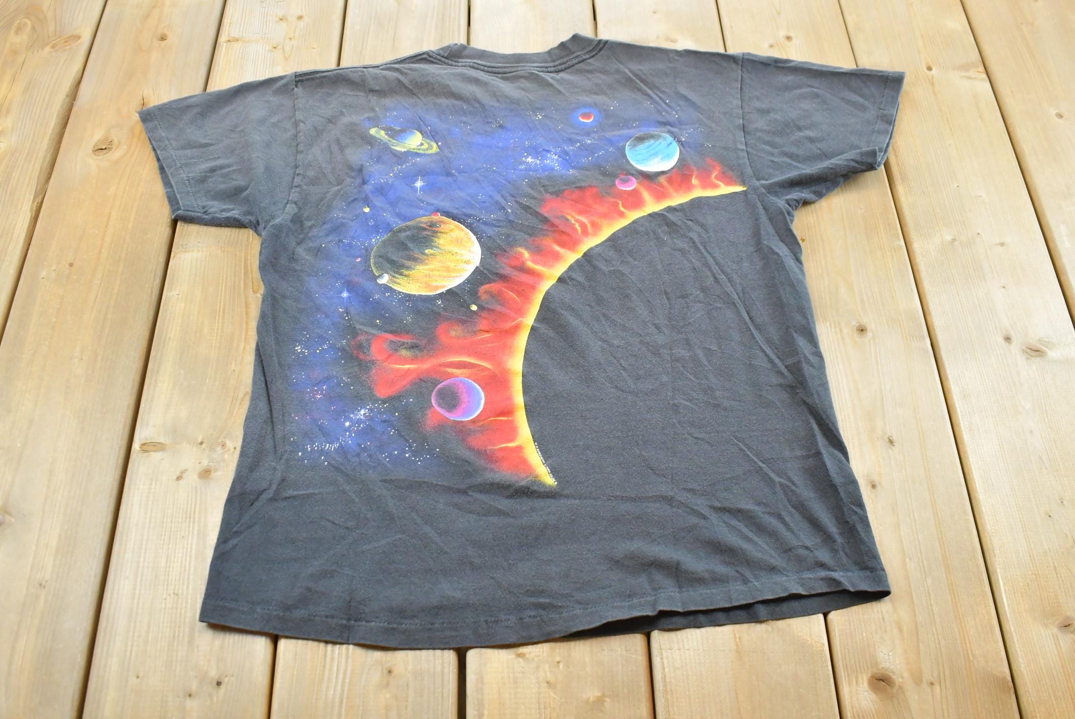 Vintage 1990 Harlequin Solar System Graphic T Shirt Mens