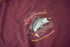 Vintage 1990s Clear Water Creek Large Mouth Bass Embroidered Outdoorsman Crewneck Sweatshirt