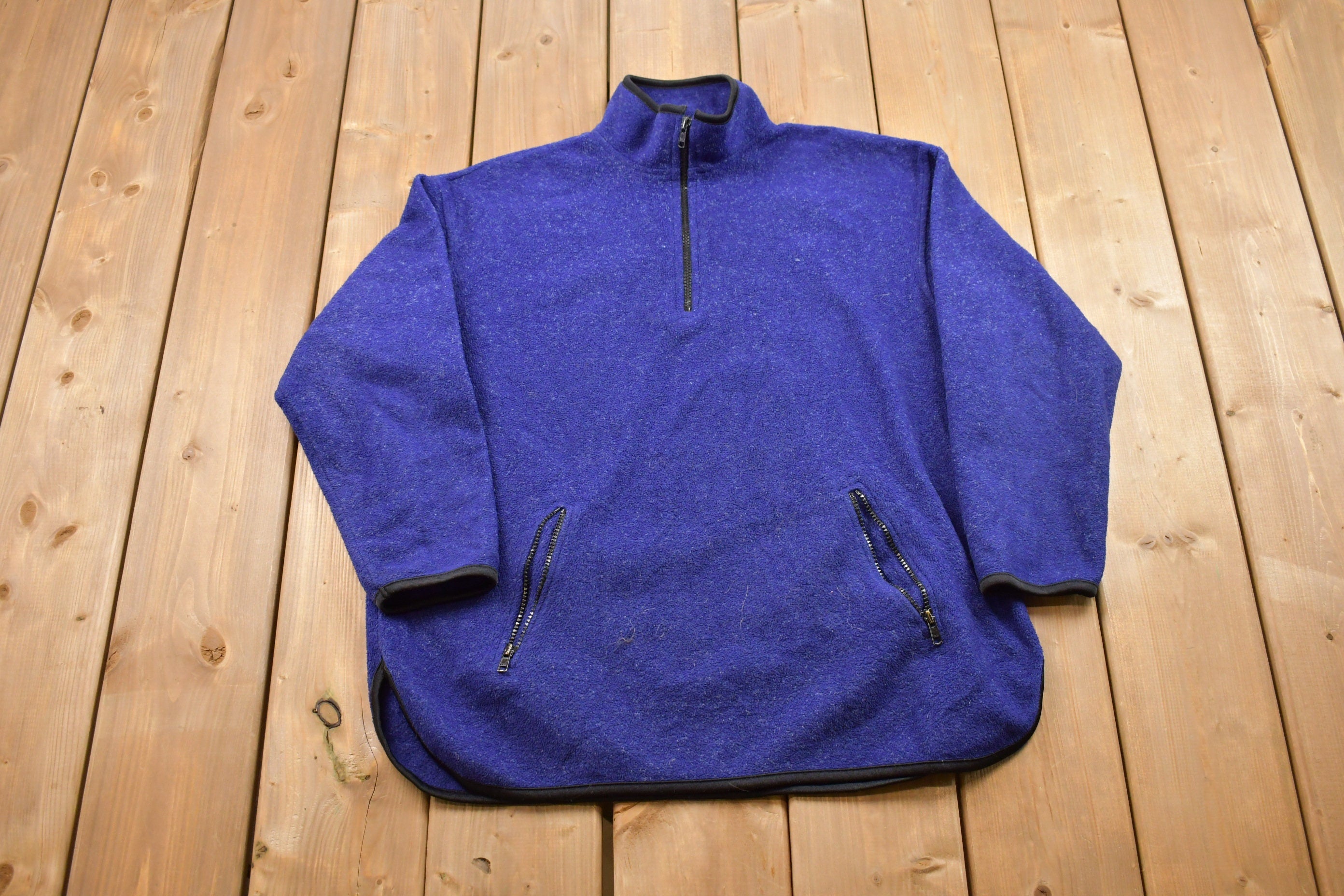 Vintage 1990s Eddie Bauer Quarter Zip Fleece Sweater  Sportswear  90s Fleece Sweater  Streetwear  Athleisure  Hiking