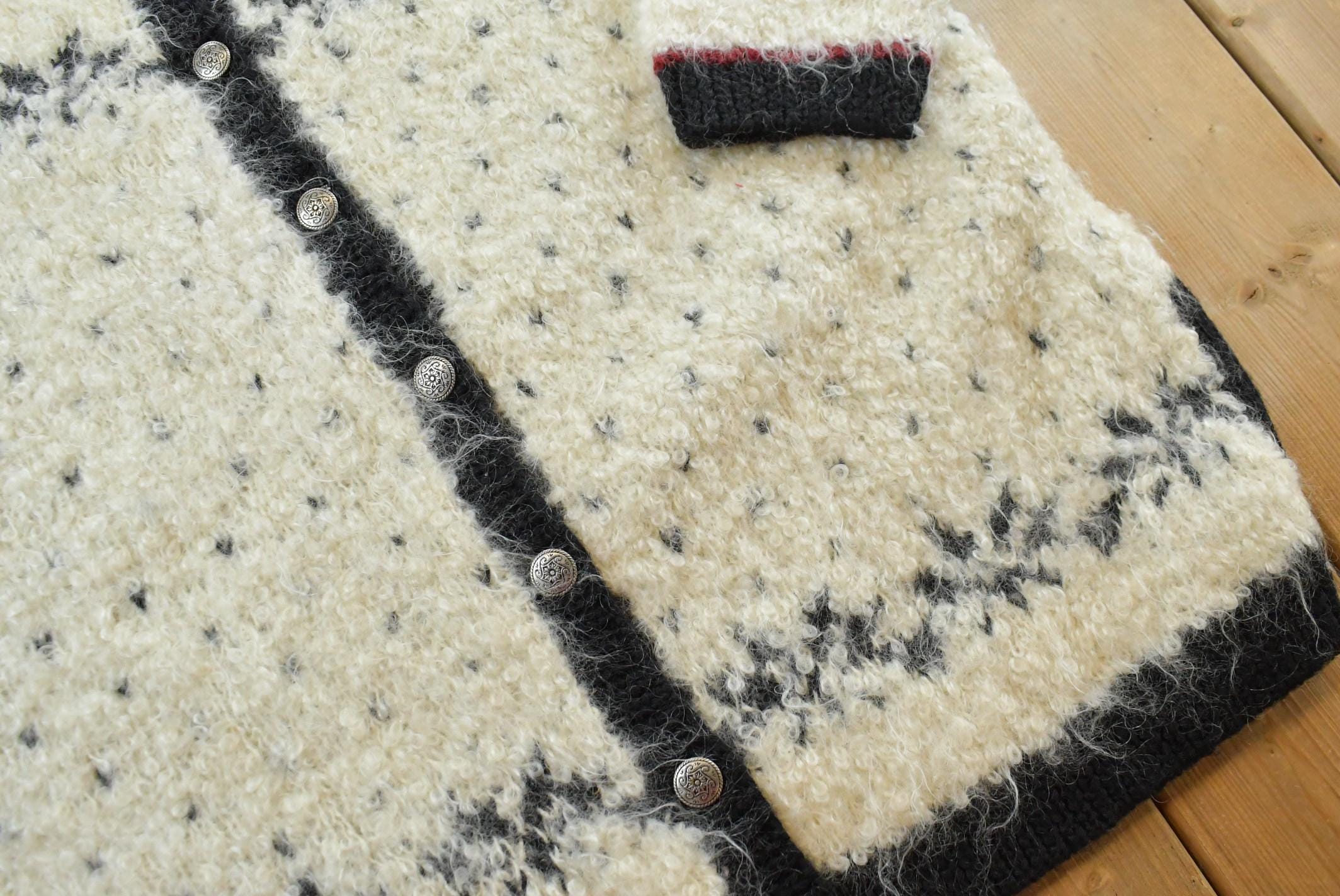 Vintage 1990s Hand Knit Jones New York Mohair Wool Blend Knit Cardigan Sweater Women's 2X
