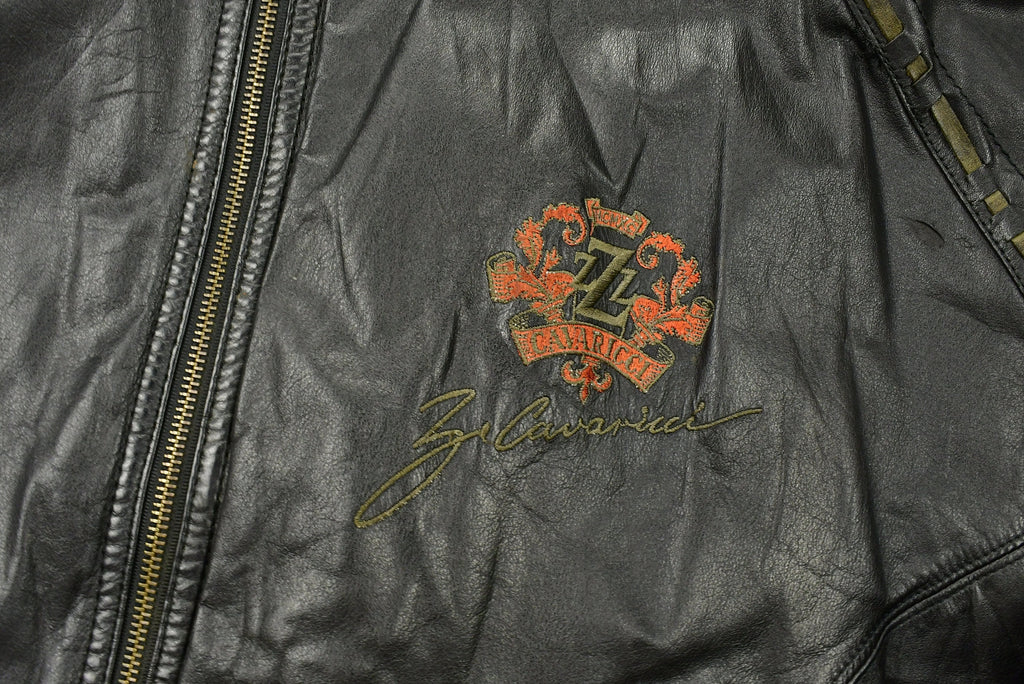 Vintage 90's Cavaricci Horse Graphic Leather Jacket Katamandu Airbrush