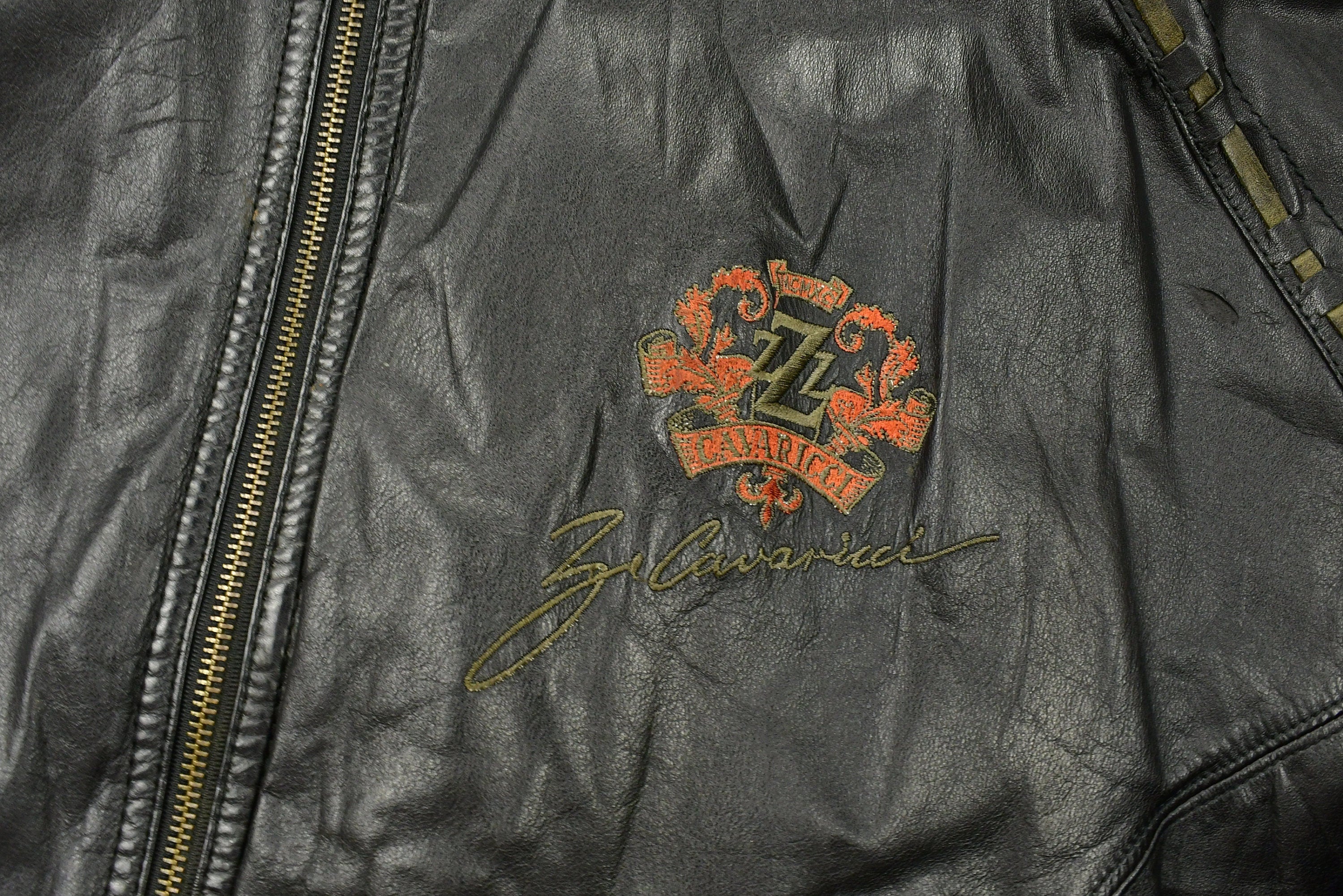 Vintage 90's Cavaricci Horse Graphic Leather Jacket Katamandu Airbrush