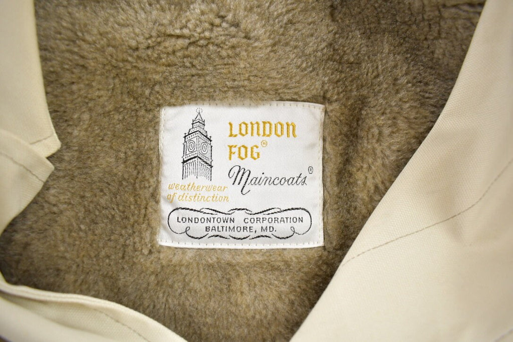 Vintage 1990s London Fog Dacron Fur Lined Trench Coat