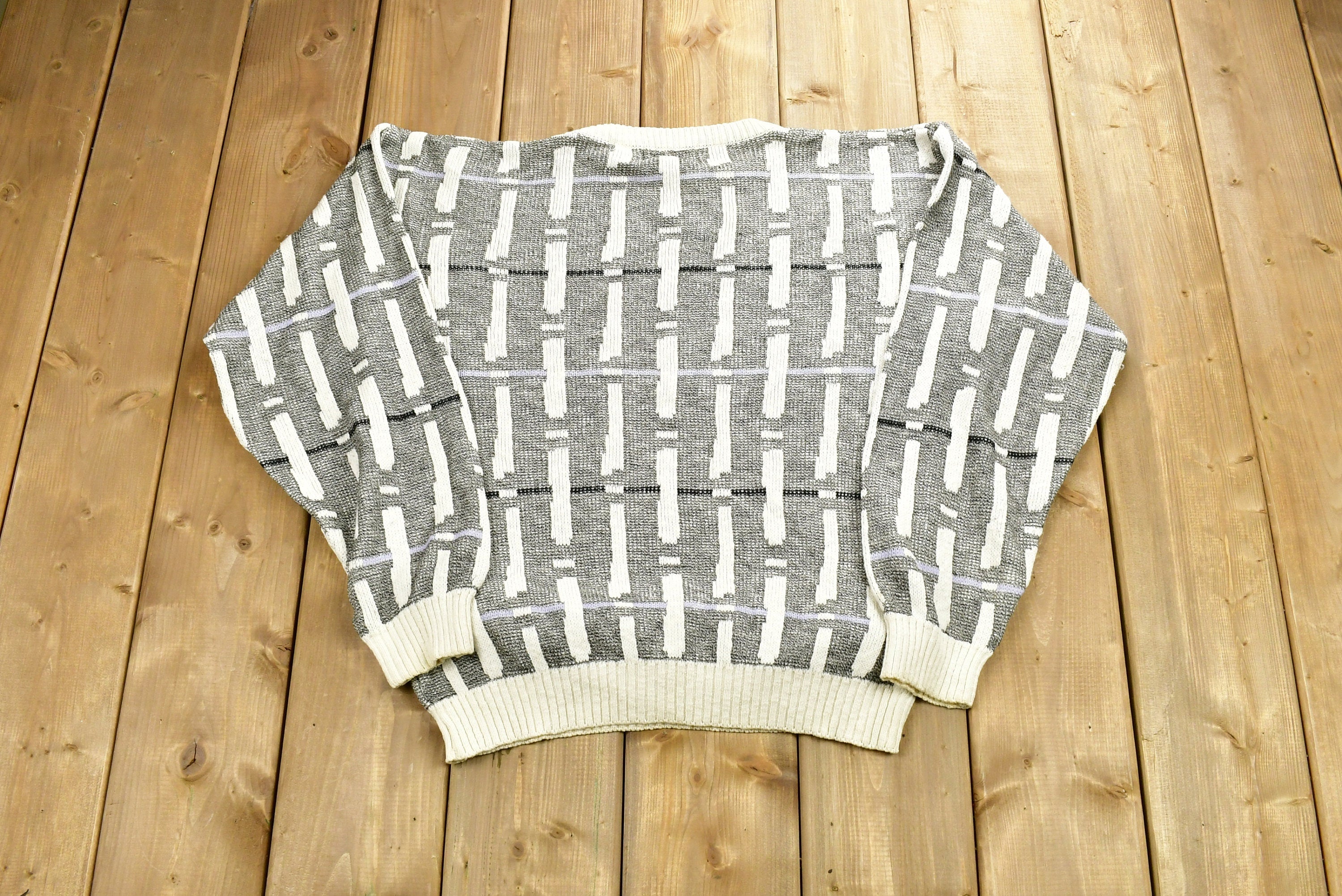 Vintage 1990's Abstract Print Knitted Sweater