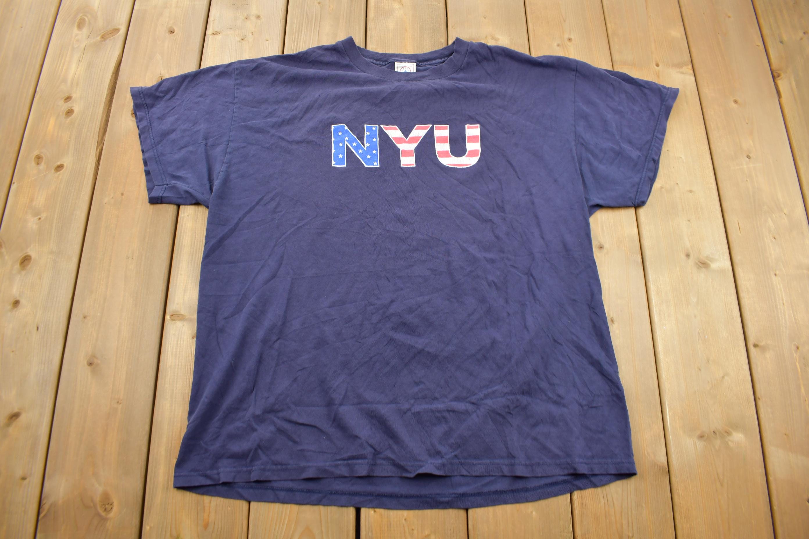 Vintage 1990s New York University NYU Collegiate Graphic T-Shirt