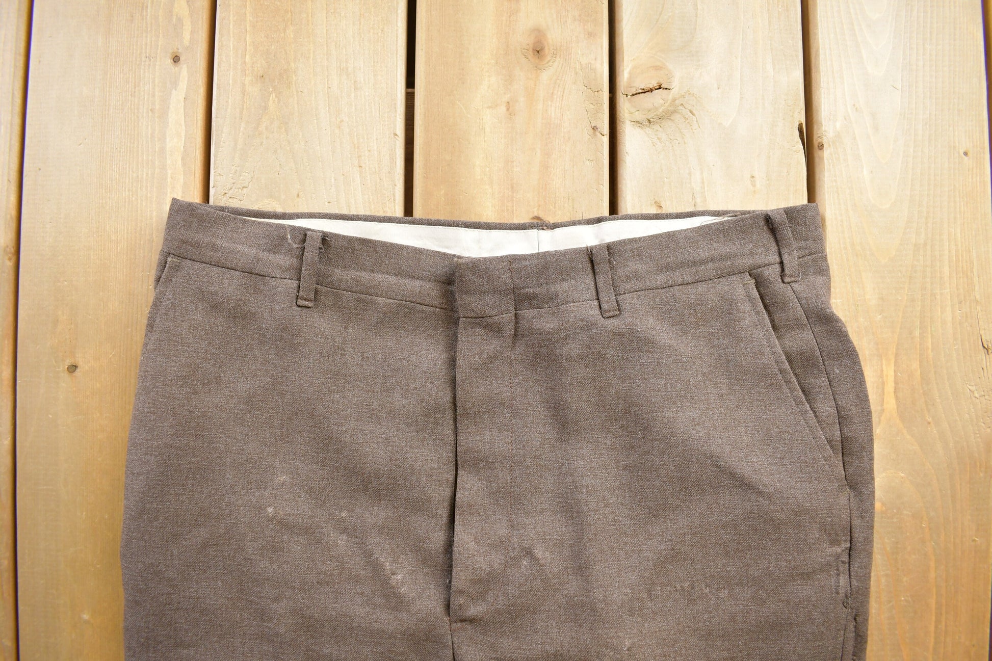 Vintage 1960's Brown Wool Trousers Size 36x28  1960s Wool Pants  Streetwear  True Vintage  Vintage Workwear  Wool Pants