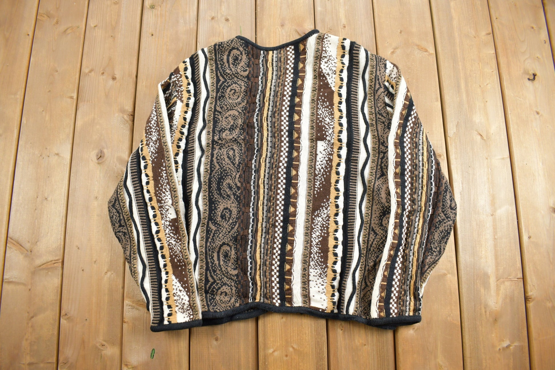 Vintage 1990s Christopher and Banks 3D Knit Cardigan Sweater