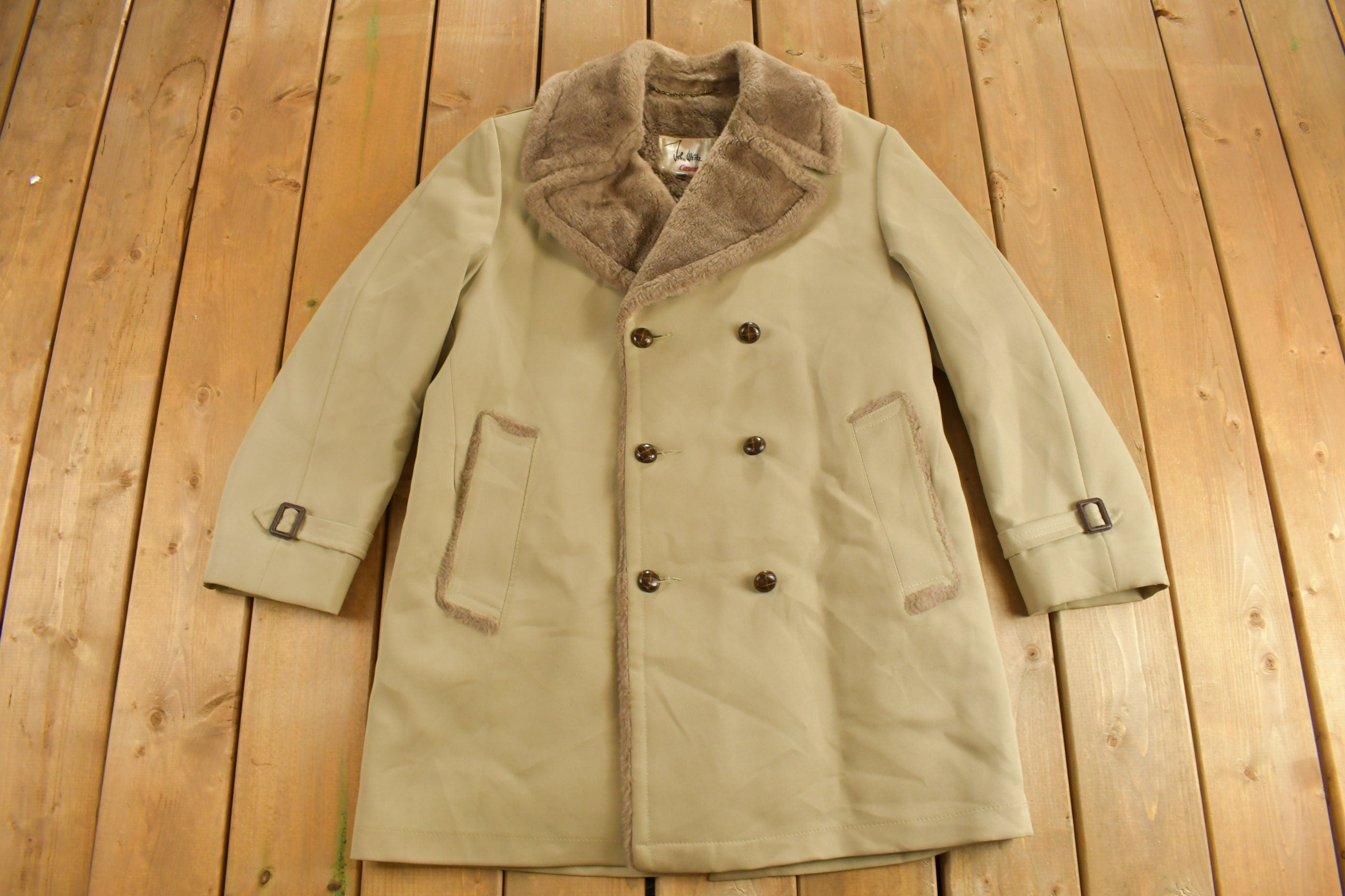 Vintage 1980s John Weitz Long Fur Coat