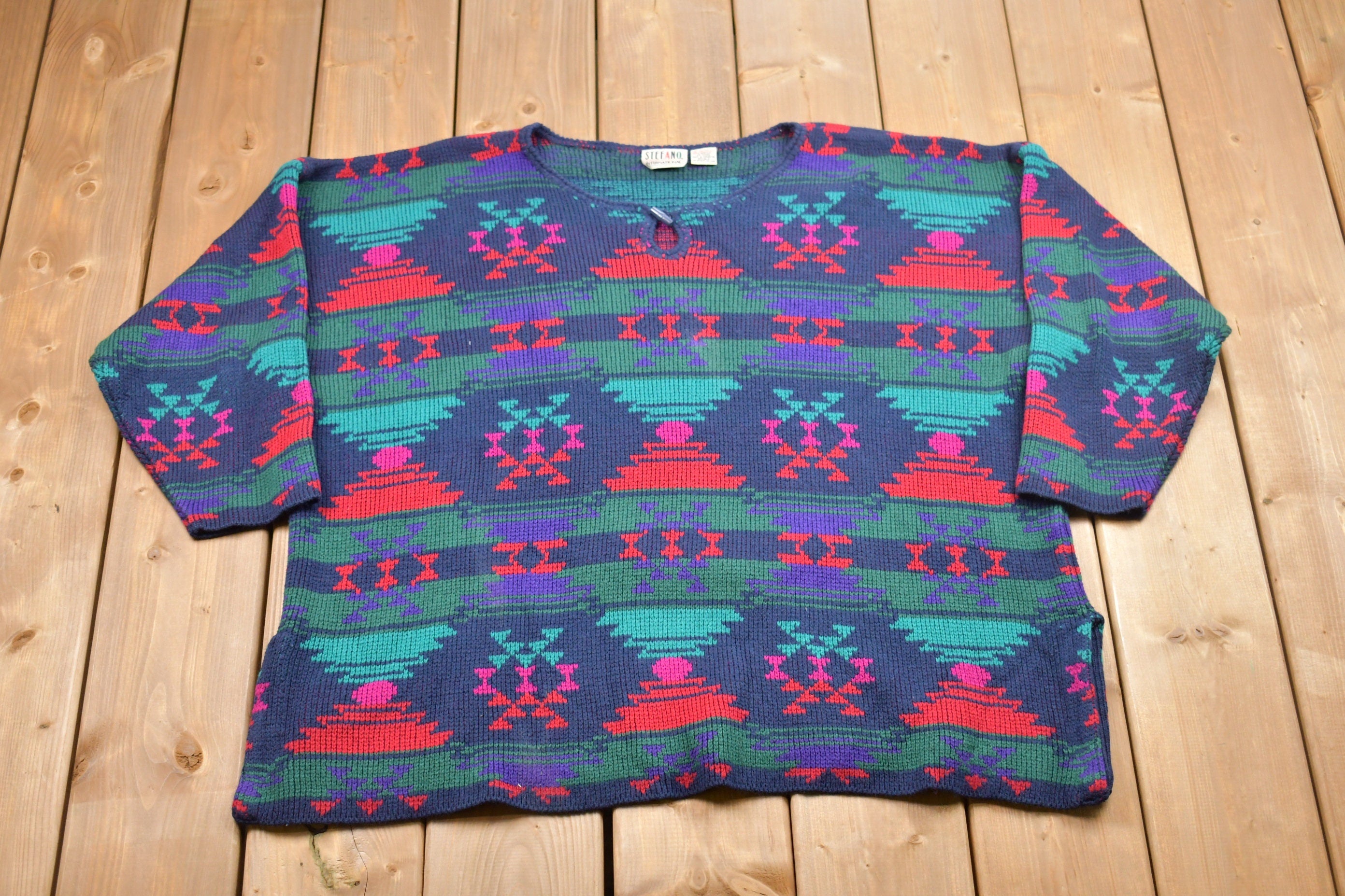 Vintage Stefano Knitted Aztec Sweater