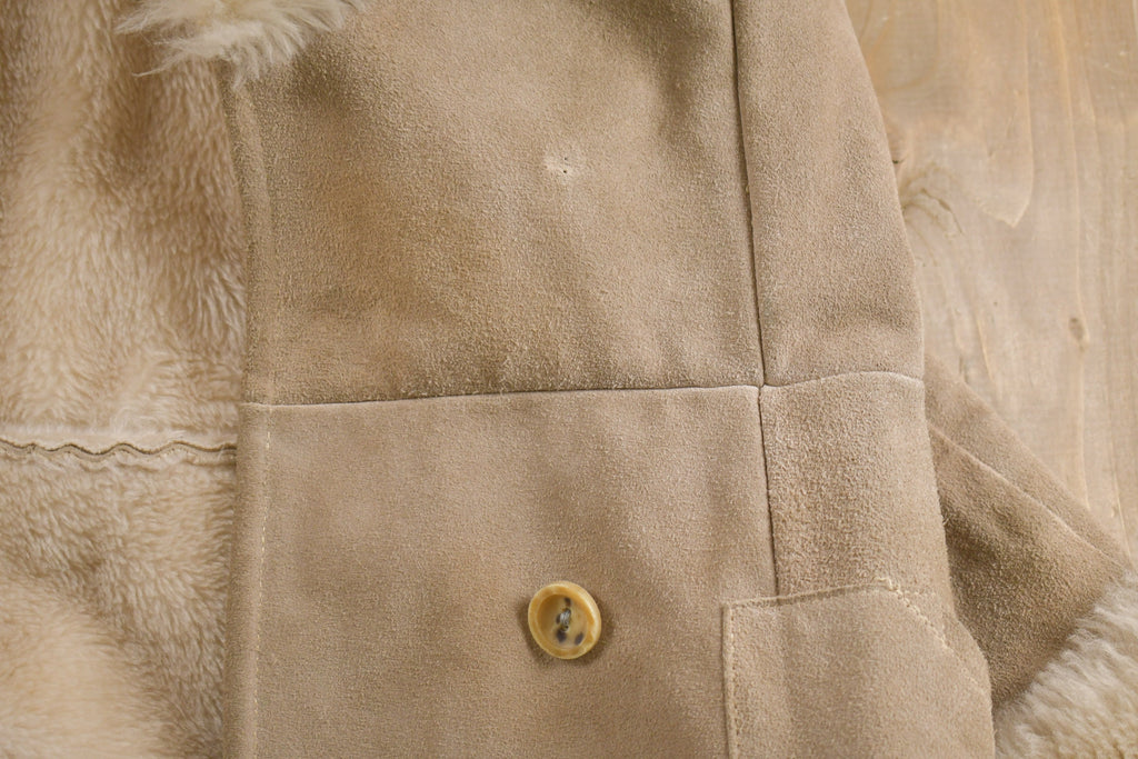 Vintage 1960s Fur Collared Suede Leather Jacket