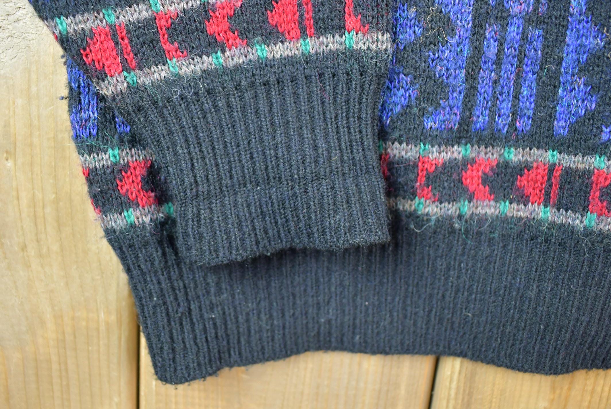 Vintage 1980s St Michael Abstract Pattern Knit Crewneck Sweater