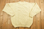 Vintage 1990s Aran Crafts 100% Wool 3D Cable Knit Sweater