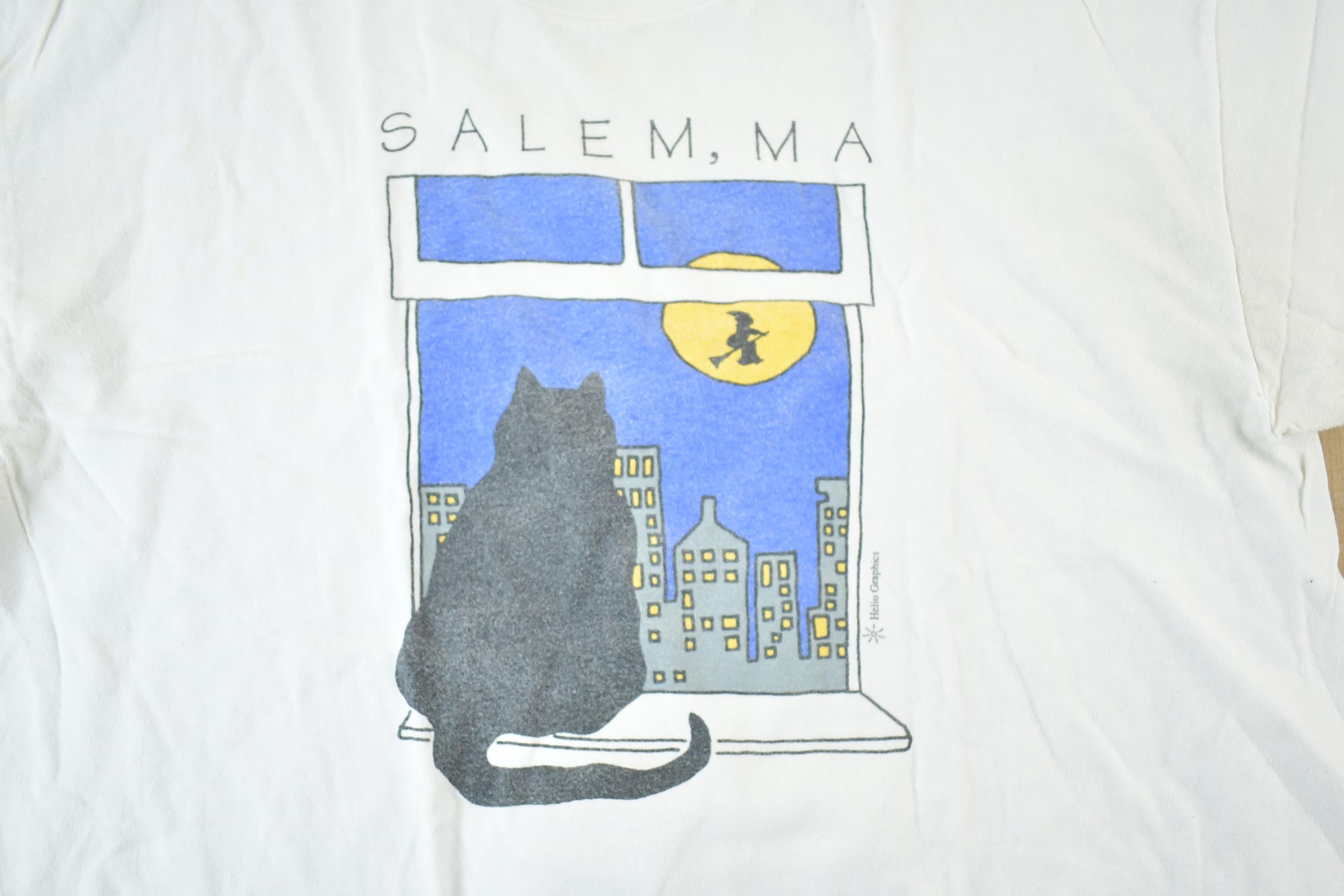 Vintage 1990s Salem MA Black Cat Souvenir T-Shirt Womens M