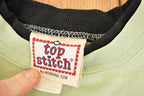 Vintage 1990s Top Stitch Embroidered Hearts Double Collar Sweatshirt Women's L