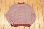 Vintage 1990s Towncraft Qauarter Button Knit Crewneck Sweater Mens L Tall
