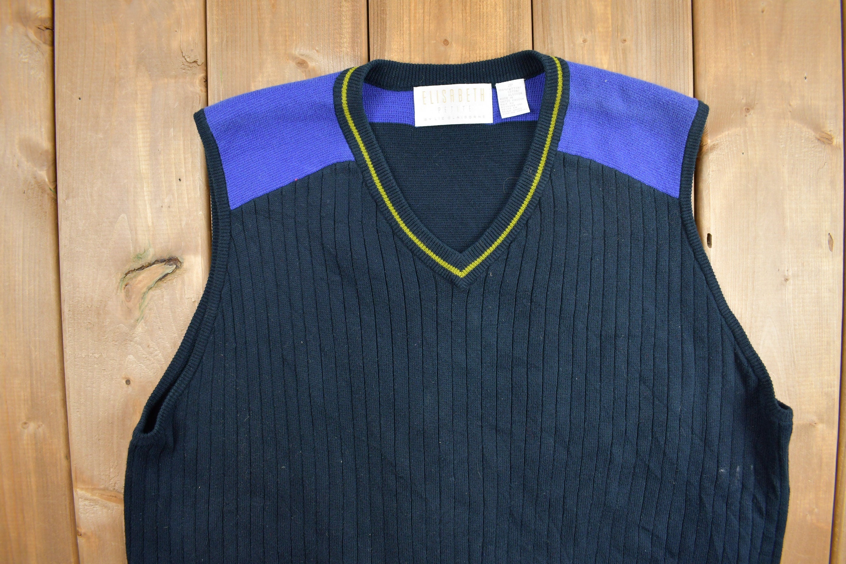 Vintage 1990s Knit V-Neck Sweater Vest