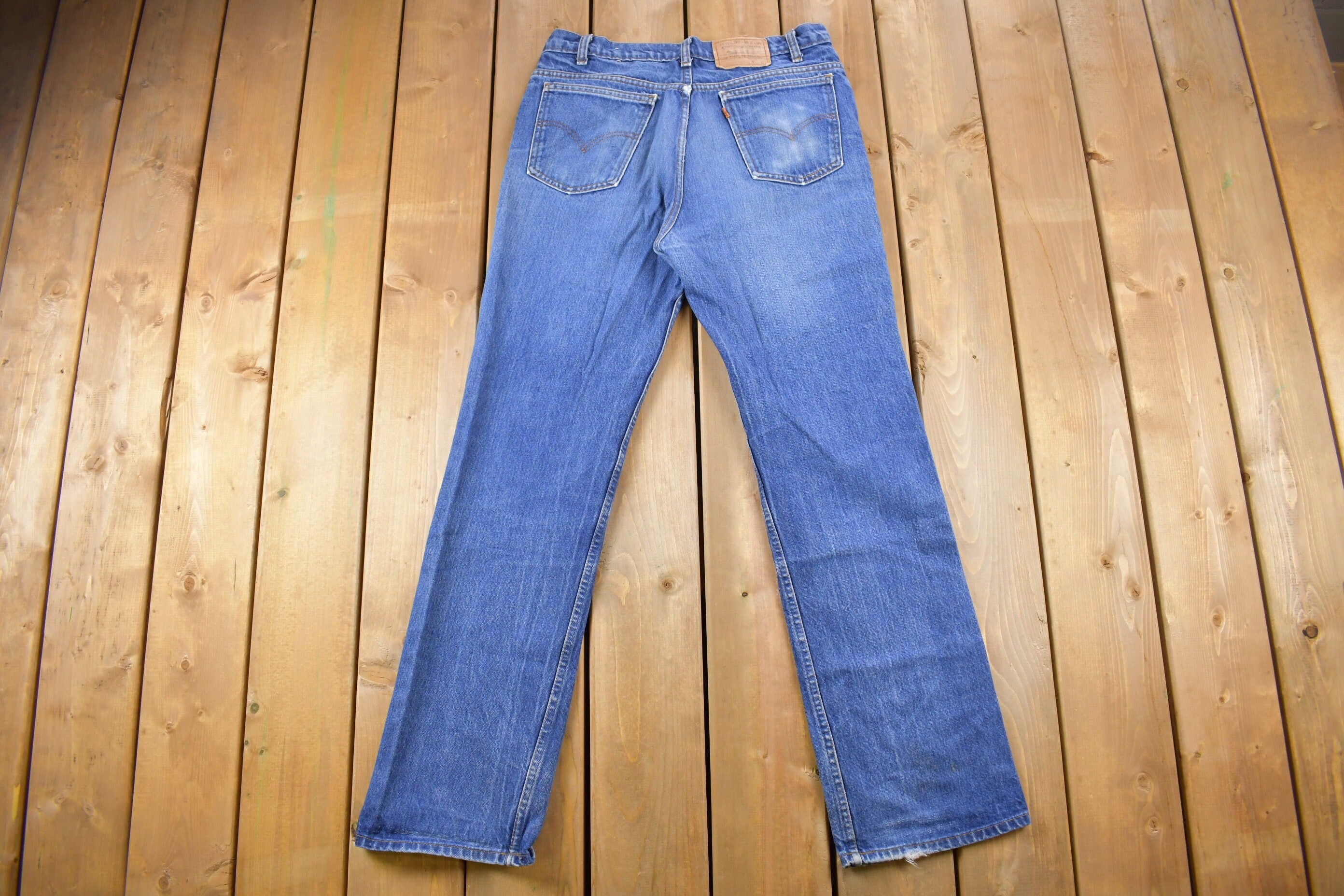 Vintage 1990s Levi's Orange Tab Flared Denim Jeans Size 32 x 32