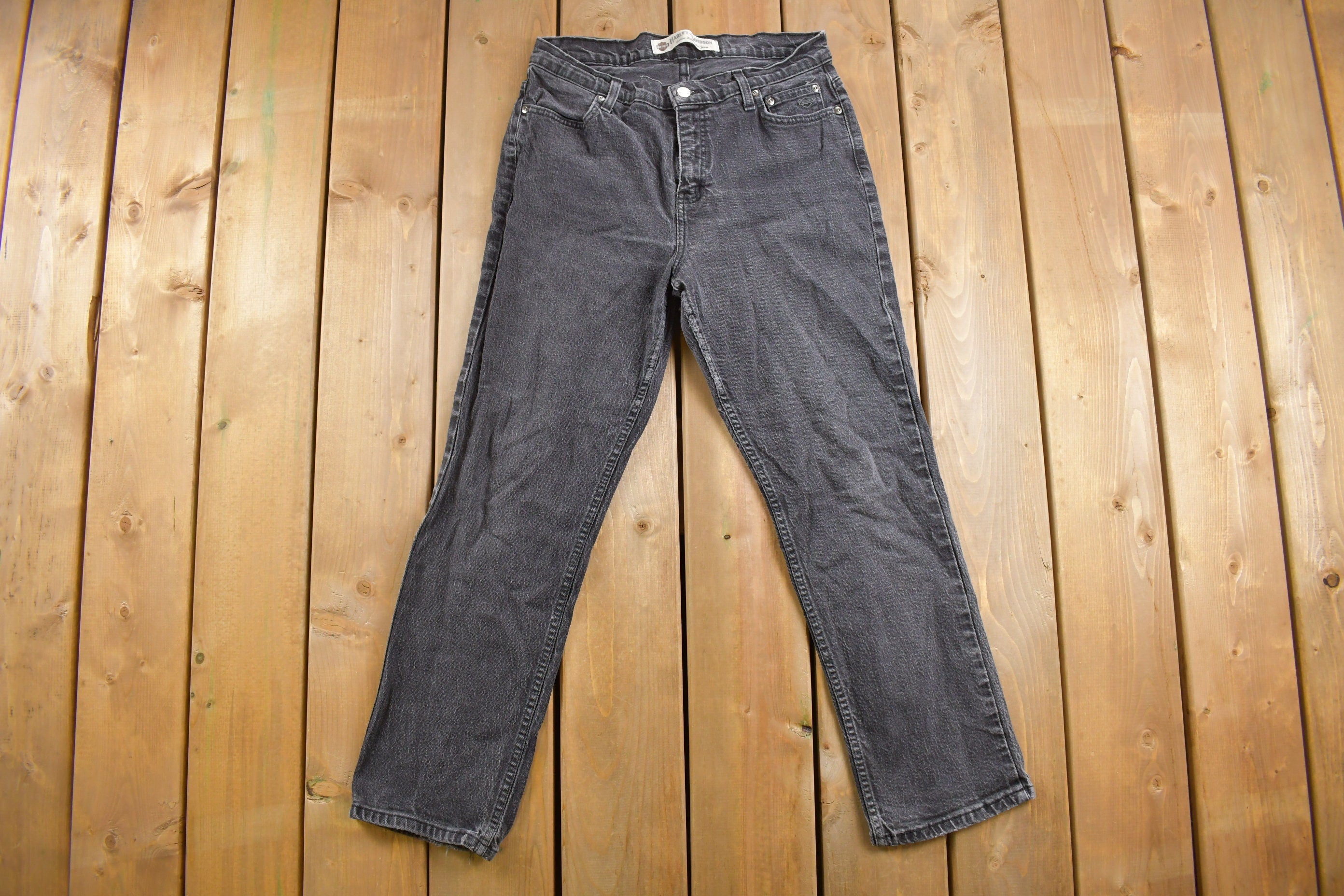 Vintage 1990's Harley Davidson Black Stonewash Jeans 30 x 27