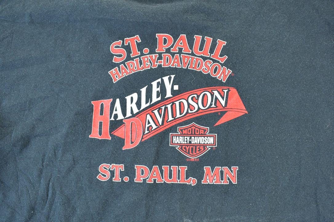 Vintage 1990s Harley Davidson Roses FAB Single Stitch T-Shirt