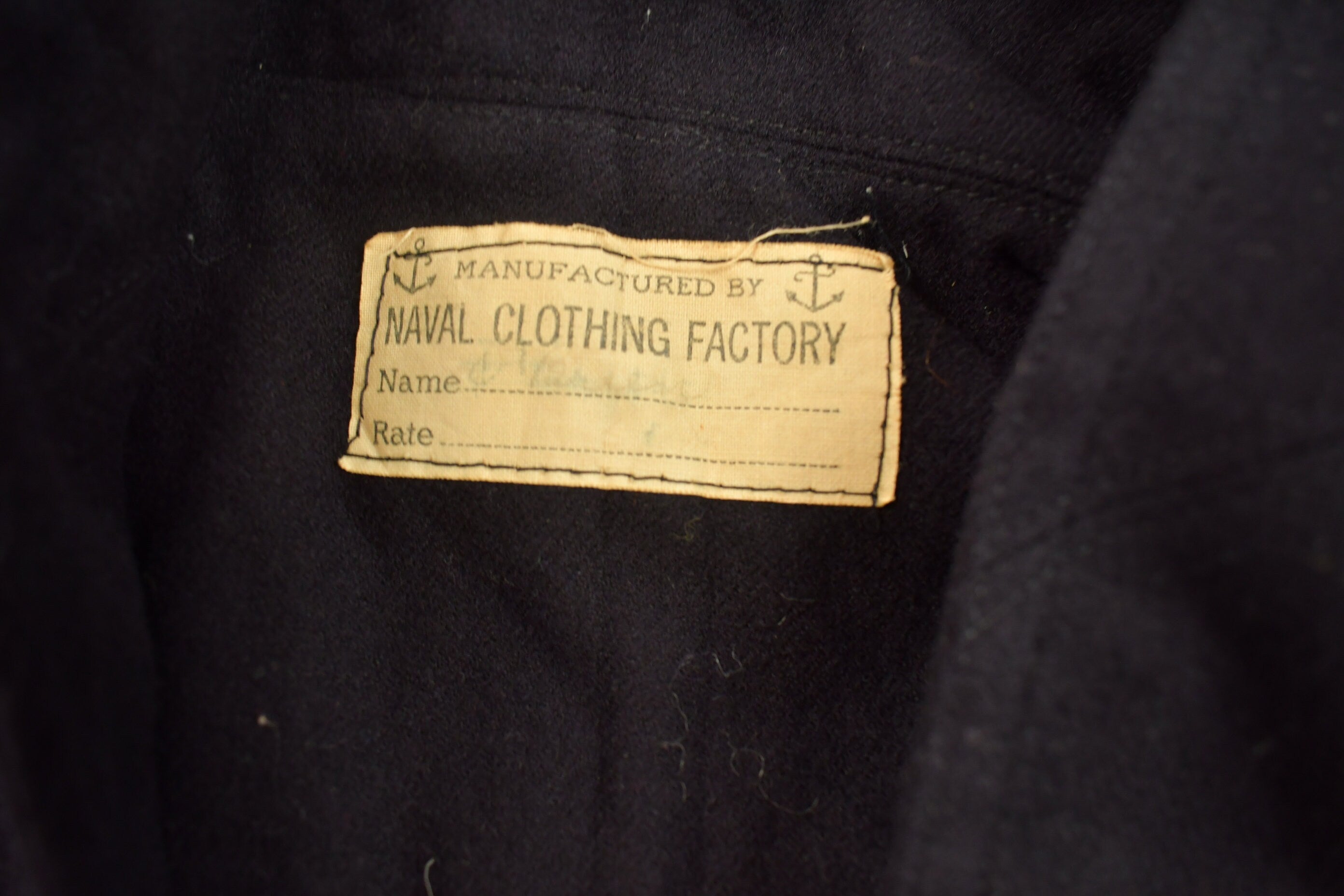 Vintage 1940s Naval Clothing Factory Blank Hoodie