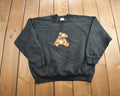 Vintage 1990s Fruit Of The Loom Teddy Bear Crewneck Sweatshirt Made In USA
