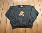 Vintage 1990s Fruit Of The Loom Teddy Bear Crewneck Sweatshirt Made In USA