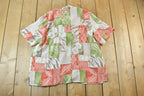 Vintage 1990s Floral Checkered Button Up Shirt