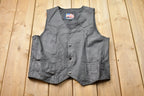 Vintage 1990s United States Leather Vest  Fall Outerwear  Leather Vest  American Flag  Streetwear Fashion  Vintage Vest