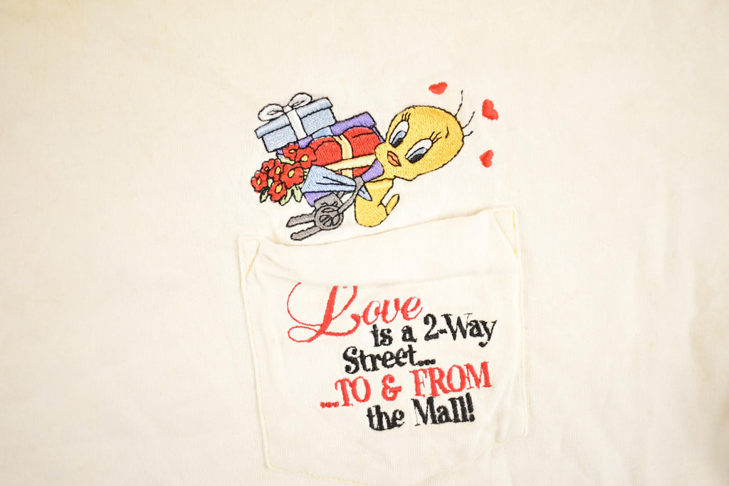 Vintage 1990s Looney Tunes Tweety Bird Mall T Shirt Womens XL / Vintage Warner Brothers Shirt / Warner Bros Cartoon Shirt