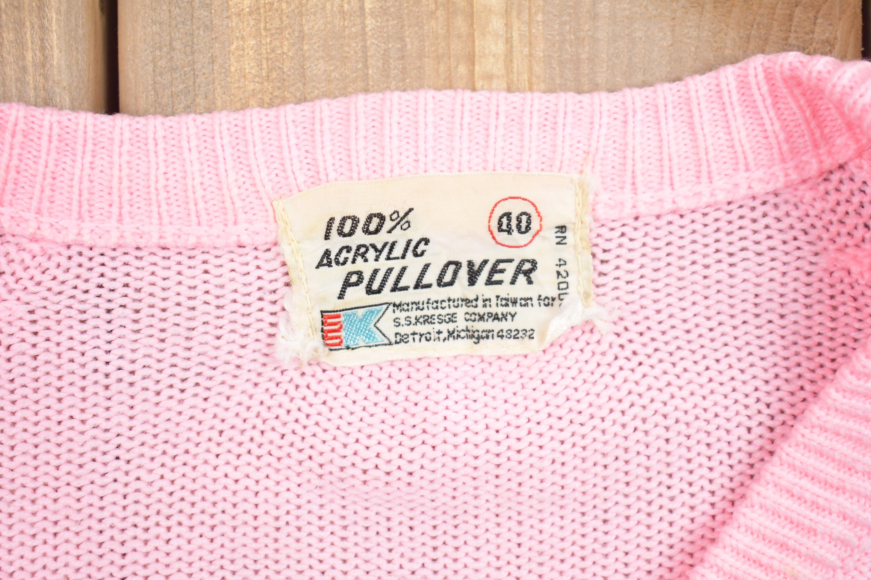 Vintage Pink Cable Knit Sweater