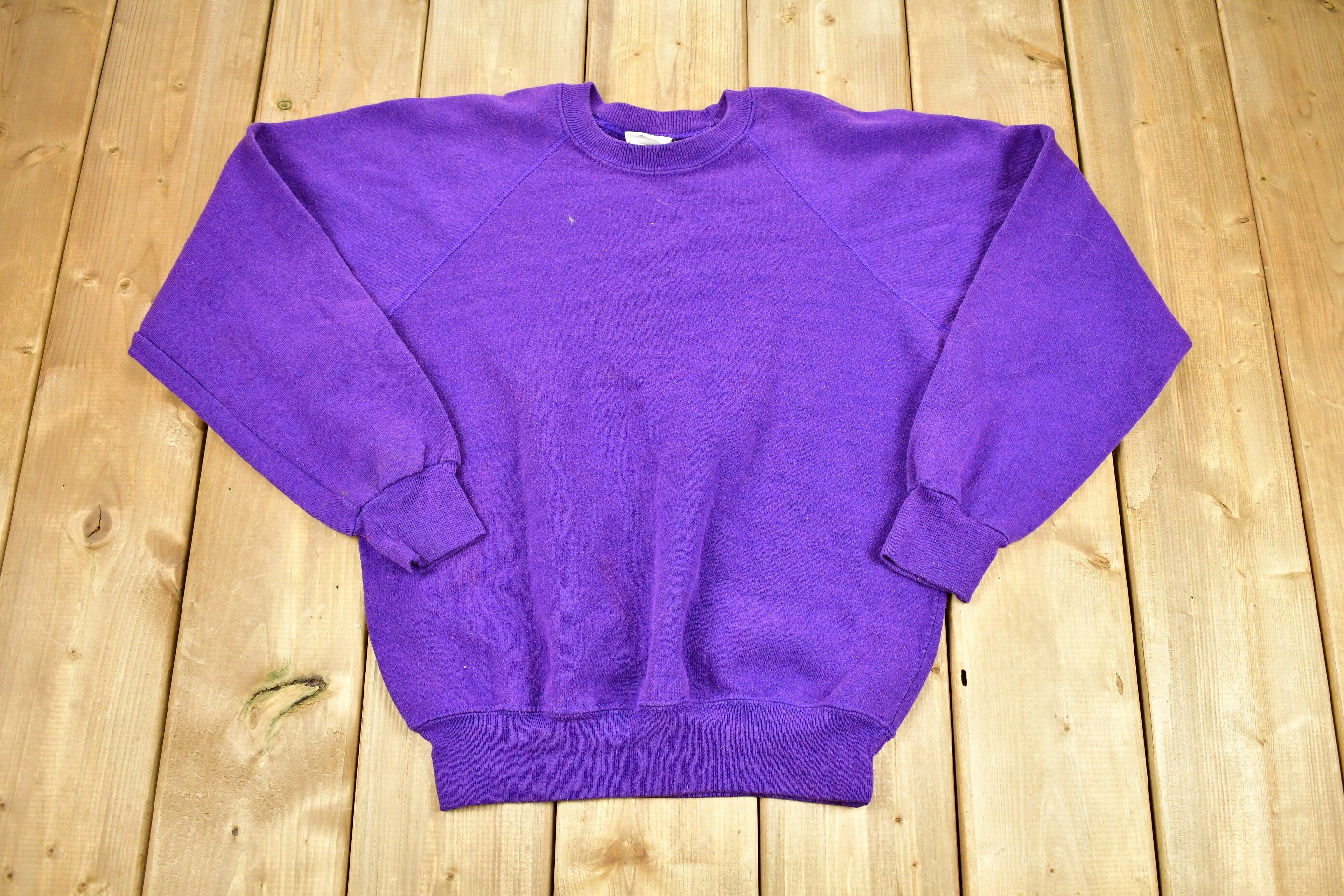 Vintage 1980s Sturdy Sweats By Lee Raglan Cut Blank Crewneck Sweatshirt