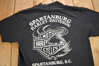 Vintage 1991 Harley Davidson 3D Emblem Spartanburg SC T-Shirt Single Stitch