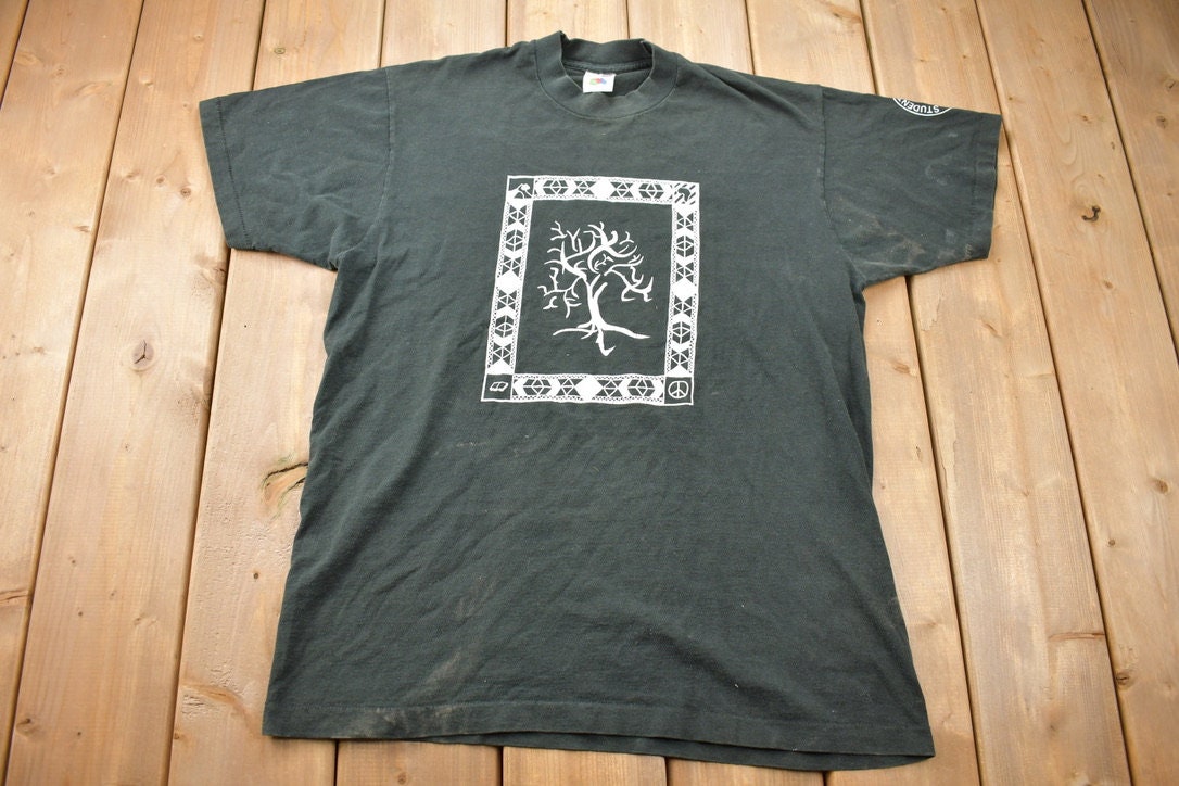 Vintage 1990s Students for Students Tree Nelson Mandela Graphic T Shirt