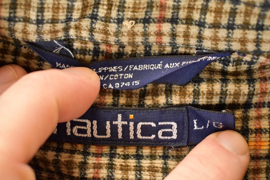 Vintage 1990s Nautica Western Style Plaid Button Up Shirt Men's XL