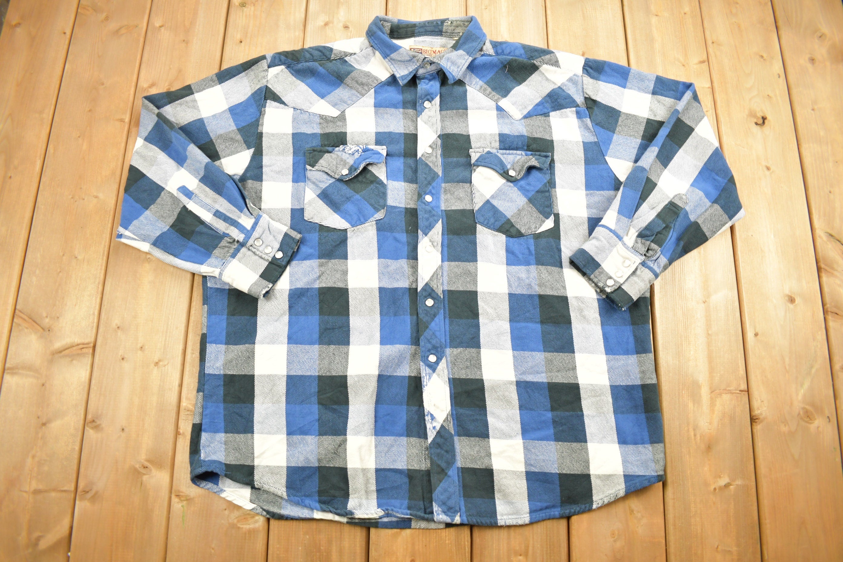 Vintage 1990s Big Mac Plaid Lined Button Up Shirt