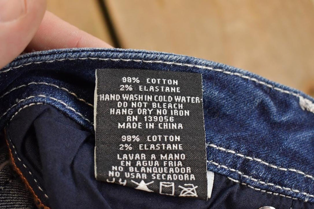 Vintage Deadstock Y2K Grace In LA Bedazzled Low Rise Jeans Women's Size 26x31 / Boot Cut Jeans / 2000's Embroidered Contrast Stitched Denim