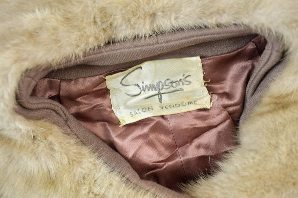 Vintage 1980s Simpsons Salon Vendome Full Length Wool Jacket