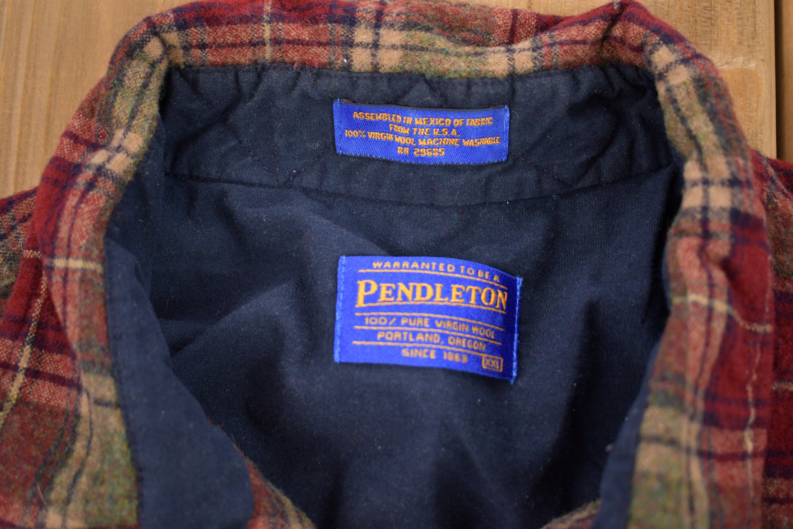 Vintage 1990s Pendleton Plaid Button Up Board Shirt