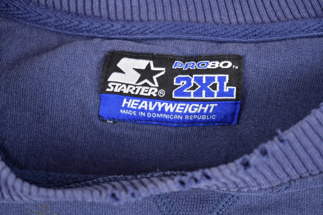 Vintage 1990s Blank Navy Blue Starter Crewneck Sweatshirt