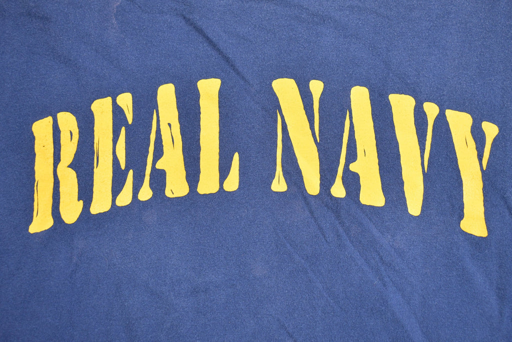 Vintage 1990s Real Navy Graphic T Shirt