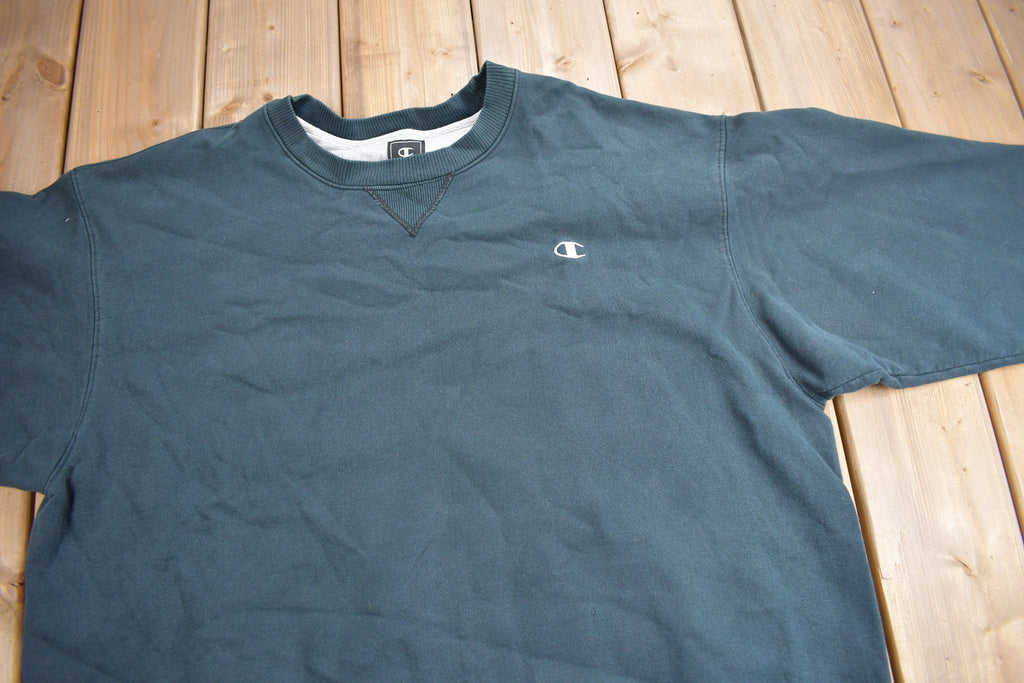 Vintage Y2K Champion Blank Mini Logo Black Crewneck Sweatshirt