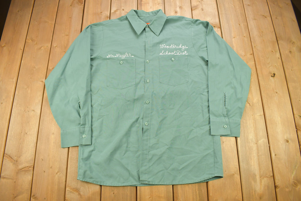Vintage 1980s Chain Stitched Button Up Uniform T-Shirt