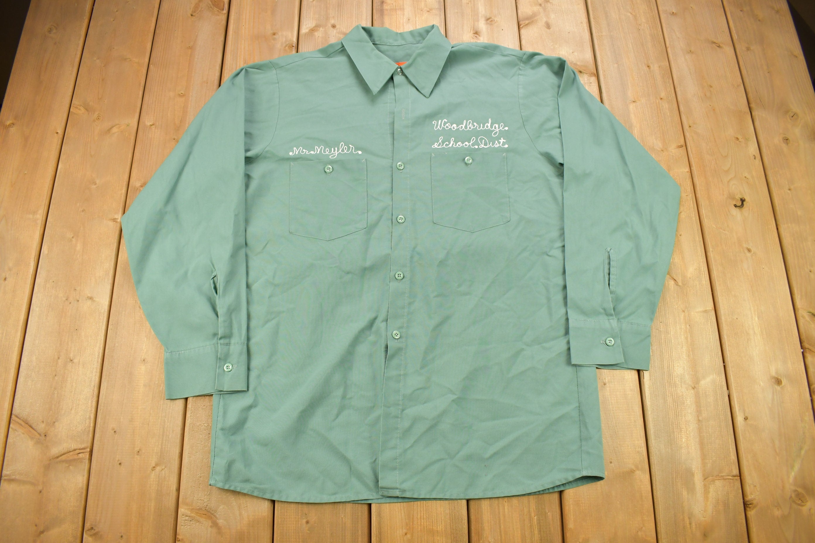 Vintage 1980s Chain Stitched Button Up Uniform T-Shirt